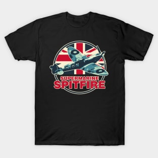 Spitfire RAF Supermarine Fighter Aircraft Plane Airplane British ww2 UK T-Shirt